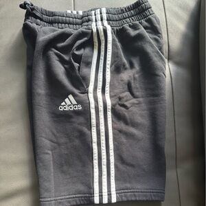 Adidas Kids Black and White Striped Shorts